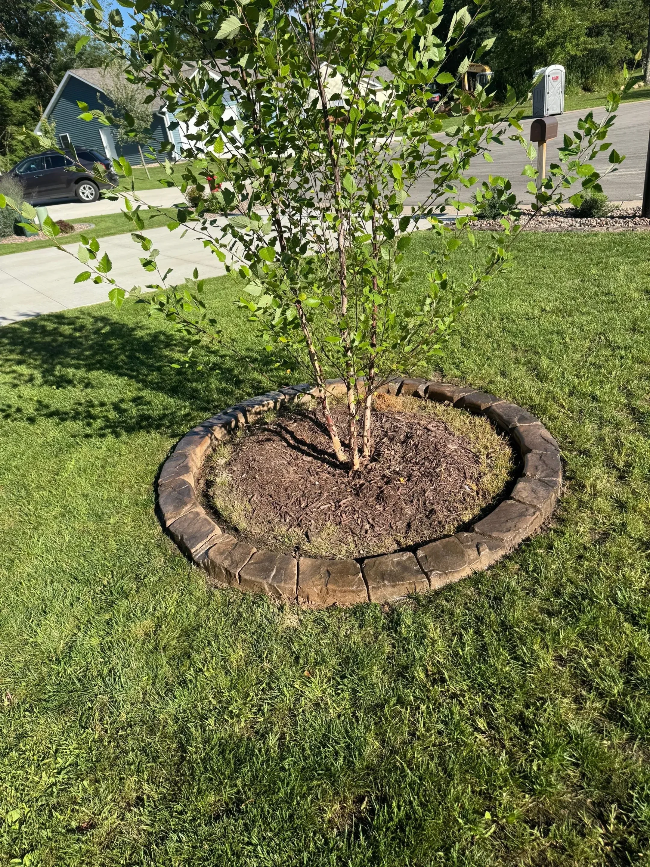 Concrete landscape curbing project in Woodstock, GA