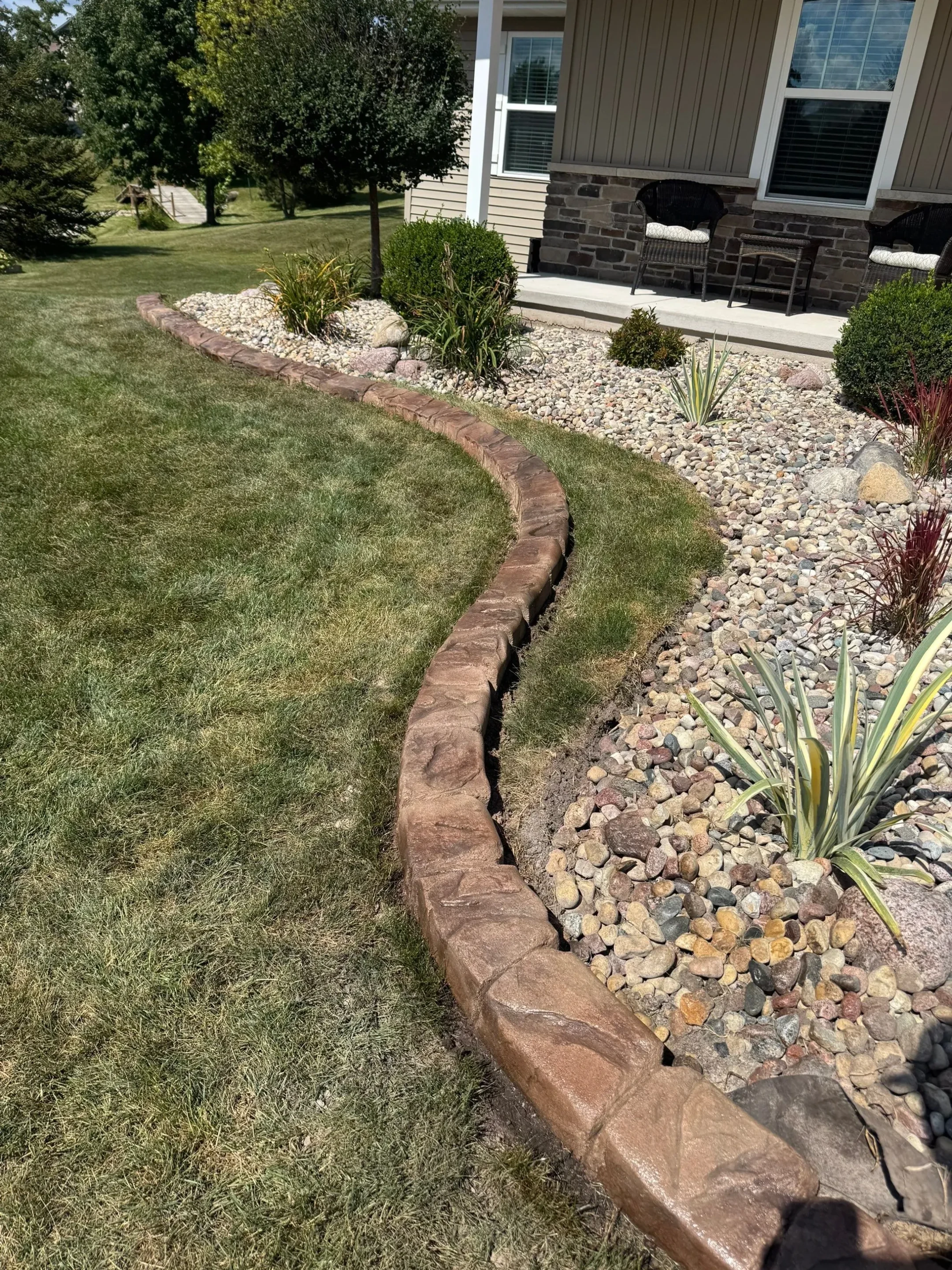 Completed landscape curbing project by Blake Love